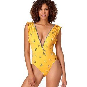 Anne Cole Studio  Flounce V-Neck Floral Swimsuit